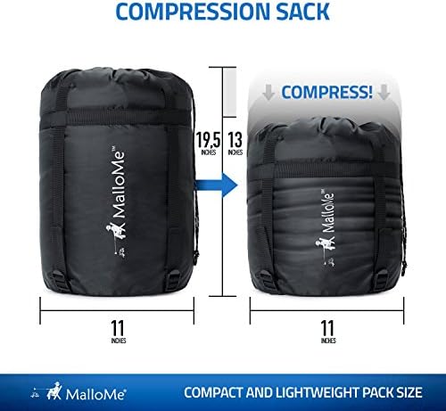 MalloMe Sleeping Bags for Adults Cold Weather & Warm - Backpacking Camping Sleeping Bag for Kids 10-12, Girls, Boys - Lightweight Compact Camping Essentials Gear Accessories Hiking Sleep Must Haves - Image 6