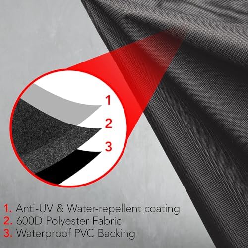 GrillTough Heavy Duty BBQ Grill Cover for Outdoor Grill, 72 Inch Charcoal - Image 3