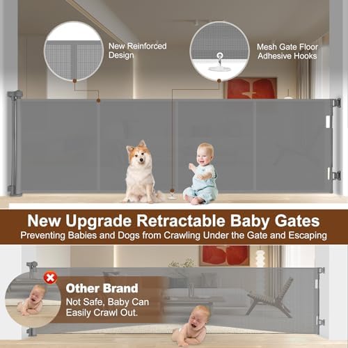 Miumoon 200 inch Reinforced Retractable Baby Gates 37 inch Tall - Image 2