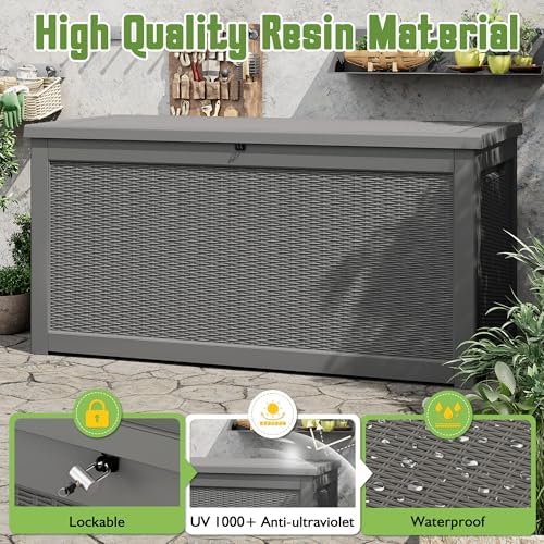 KAMABOKO Outdoor Storage Box, 330 Gallon Deck Box Outdoor Waterproof - Image 4