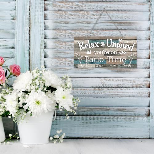Hotop Metal Patio Sign Vintage Wall Decor for Outdoor, 10 x 5", Vivid - Image 6