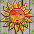 Metal Sun Flower Wall Decor - 12.87 inches Sun Wall Art Hanging Decorations for Outdoor, Home Garden Yard Patio Fence Bedroom Decor by Daogtc