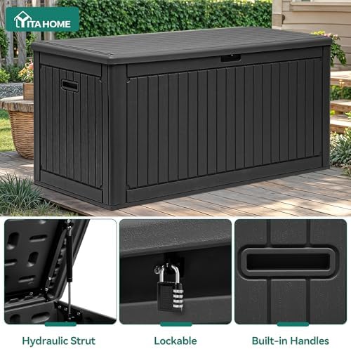 YITAHOME 320 Gallon Double-Wall Deck Box with Divider & Side Handles - Image 5