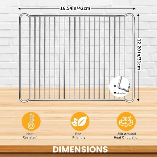GCQ Wire Rack for Breville BOV900BSS Smart Oven Air Fryer Pro and Convection Oven,16.54''×12.2'' Stainless Steel Grill Racks Baking Rack Cooling Rack Accessories Replacement Parts,Dishwasher Safe - Image 2