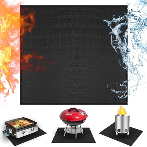 Heat Resistant Mats for Countertop fits Tabletop Grill, 24x24x0.04in, Black by Amerbro