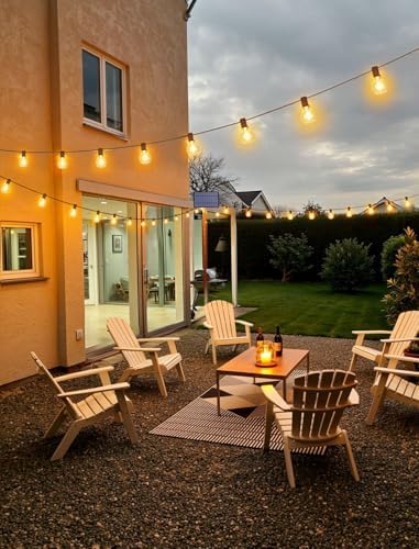 Larkvue 25FT Solar String Lights with Remote, 3 Modes, 11 G40 Bulbs, Brown - Image 5