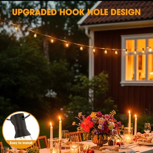 GvvooHome Outdoor String Lights, 50FT LED Waterproof Patio Lights - Image 4