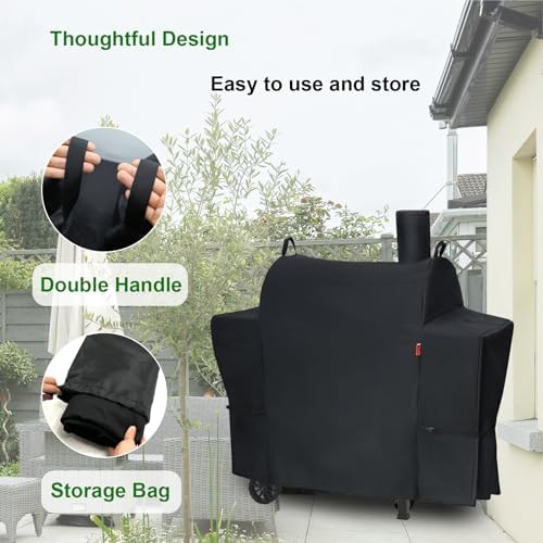 Outdoor Grill Cover for Royal Gourmet CC1830T 30" Barrel Charcoal Grill, Cover Geny Waterproof 600D Heavy Duty BBQ Grill Cover, Barbecue Grill Covers Fit Royal Gourmet CC Series Grills. - Image 6