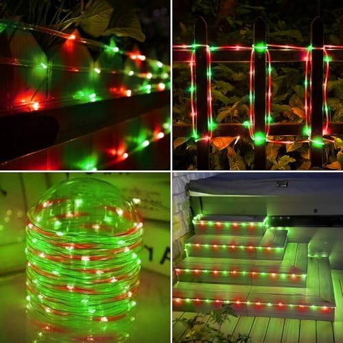 Solar Rope Lights, 66ft 200LED Solar String Lights, 8 Modes, Waterproof - Image 6