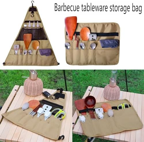 Portable Camping Kitchen Organizer – Hanging Triangle Utensil Storage Bag for Outdoor Cooking, Picnic & BBQ Accessories - Image 6