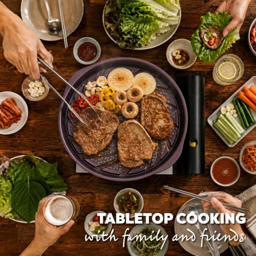 TECHEF - Stovetop Korean BBQ Non-Stick Grill Pan with Agni Portable Gas Stove Burner, Made in Korea (Grill Pan w Stove) - Image 2