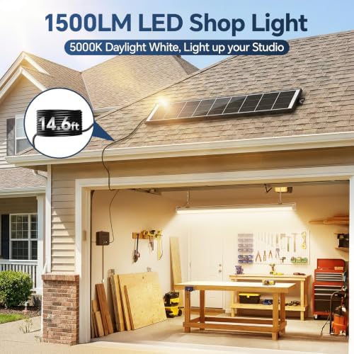 Solar Shed Light with Pull Cord, 1500LM LED Bars,6500K 1-Pack - Image 2