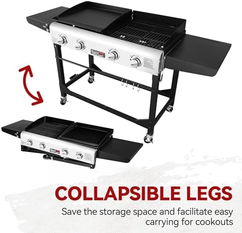 Royal Gourmet GD401C 4-Burner Gas Grill and Griddle Combo with Cover - Image 3