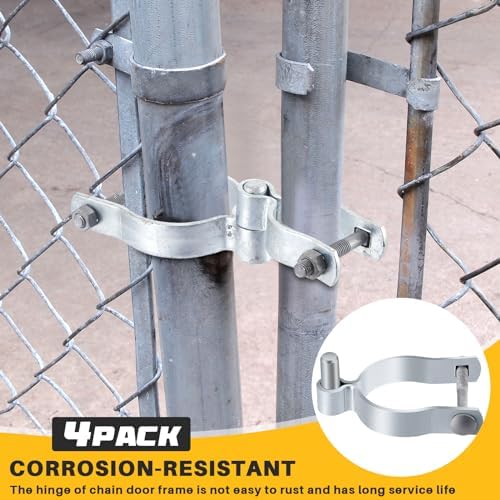 Hicarer 8 Pcs Chain Link Post Gate Hinge 2 7/8" OD X 5/8" Galvanized - Image 3