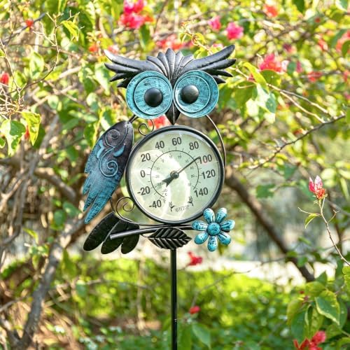 MUMTOP Outdoor Thermometer, Owl Outside Decor for Patio, Yard and Garden - Image 2