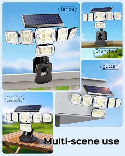 Solar Flood Lights Outdoor,5000LM Clip on Solar Lights with Motion Sensor - Image 3