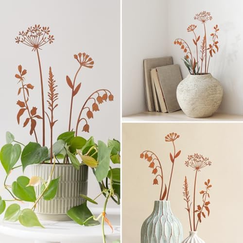 Metal Flowers for Outside,Decorative Garden Stakes,Flower Bed Decor Plant Stakes,Metal Art for Outside,Yard Art Outdoor for Lawn Yard, Walkway and Flower Garden - Image 2