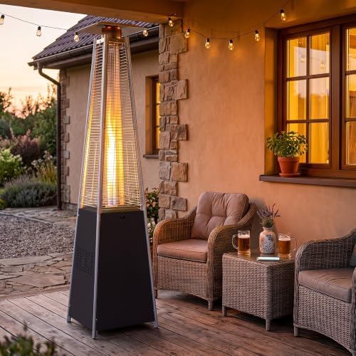 Tangkula 45000 BTU Pyramid Patio Heater with Wheels & Zippered Cover - Image 2