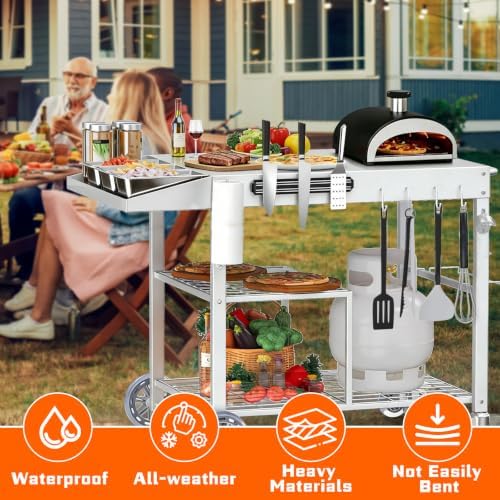COZEER Pizza Oven Table for Ninja Ooni Blackstone, Grill Table with Caddy - Image 6