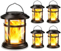 Solar Lanterns Outdoor Waterproof, 4 Pack Upgraded Flickering Flame Hanging Solar Lights, Solar Powered Decorative Lanterns for Garden Patio Porch Table Decor Gifts by BONLION