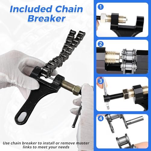 428 Roller Chain 20 Feet 478 Links, 08B Simplex Roller Chain for Chain Driven Sliding Gate Garage Openers, Extension 08B Metric Standard 428#, Includes Chain Breaker and 12 Connecting Links - Image 6