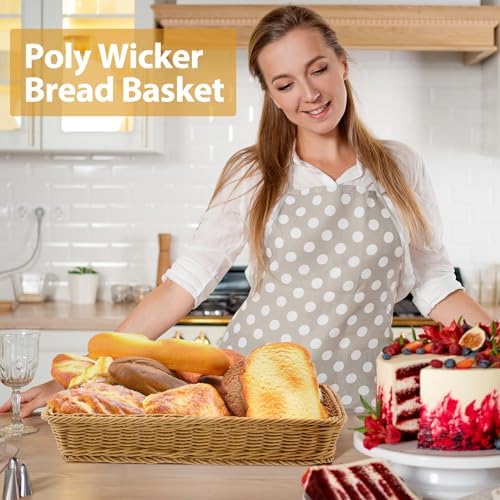 Eccliy 6 Pack Wicker Bread Baskets Woven Serving Basket, 19 Inch - Image 4