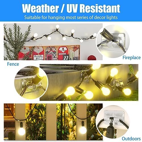Hooks for Outdoor String Lights Clips: 26Pcs Double Hooks for Hanging - Image 6