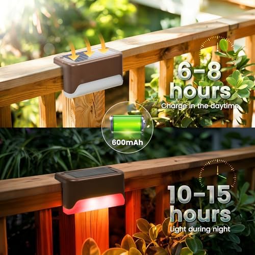 SOLPEX Solar Deck Lights Outdoor,Fence Lights Waterproof,16 Pack RGB - Image 6