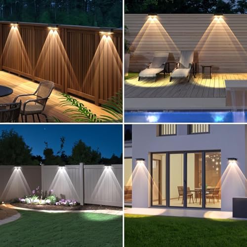 Solar Fence Lights Outdoor, 12 Pack Black Fence Lights Solar Powered - Image 7