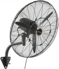 VEVOR 24 Inch 3-Speed 7000 CFM Black Waterproof Wall Mount Oscillating Fan by VEVOR