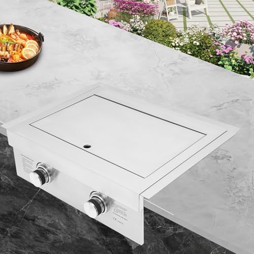 2-Burner Stove for Outdoor Kitchen, Built-in Stainless Steel Side Burner with Removable Grates & Cover, Gas Stove for BBQ Island, Patio, Backyard (Liquid Propane, Double Burner) - Image 5