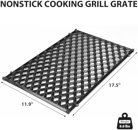 Utheer 17.5" Diamond Ceramic Cast Iron Grill Grate for Weber Spirit 300/400 - Image 3