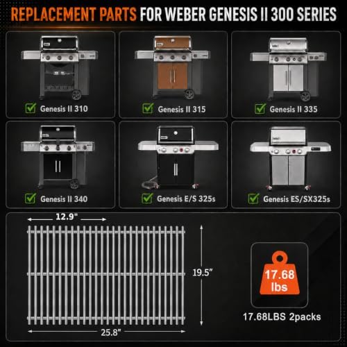 9.5 MM Grill Grates for Weber Genesis II 300 & LX 300 Series Grills - Image 2