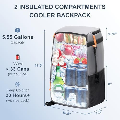SPARTER Backpack Cooler Insulated 33/49 Can Leakproof Waterproof Bag Beach - Image 2