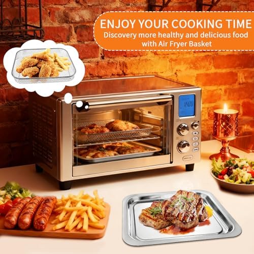 GWY Air Fryer Baking Pan Set for Emeril Lagasse Everyday 360 Air Fryer 12''×10'' and 12.5''×10.2'' Steel Non-stick Air Fryer Accessories Grill Pan Crisper Plate Replacement Parts - Image 7