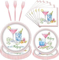 Mahjong Party Tableware Decorations, 96PCS Mahjong Disposable Paper Plates and Napkins Birthday Decoration, In My Mah jong Era Forks Decor Supplies, Serve 24 by Aposwow