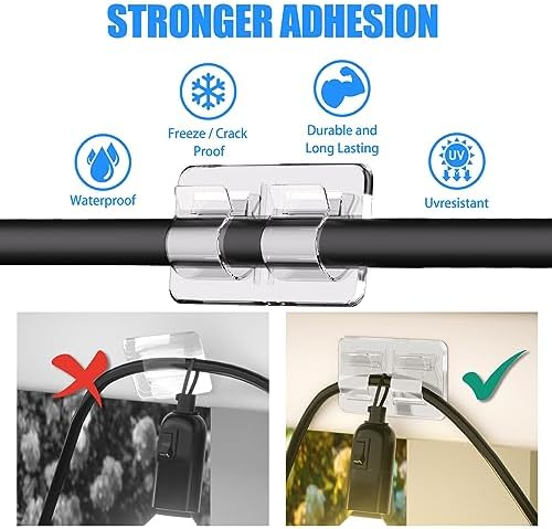 Hooks for Outdoor String Lights Clips: 26Pcs Double Hooks for Hanging - Image 3