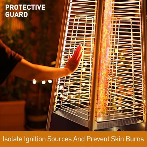 Propane Patio Heater, 48,000 BTU Outdoor Patio Heater Propane with Wheels and Cover, Stainless Steel Gas Patio Heaters for Outdoor Use, Commercial, Residential, Brown - Image 5