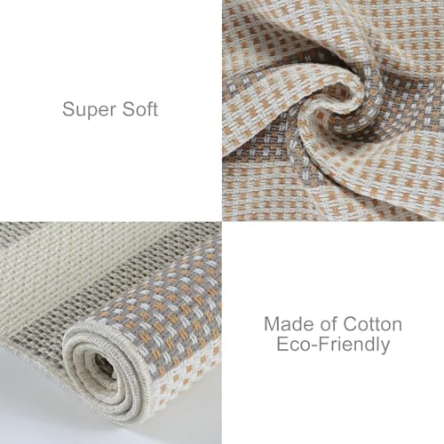 OJIA Outdoor Rug 5'x7' Striped Patio Rug Washable Indoor Outdoor Carpet - Image 5