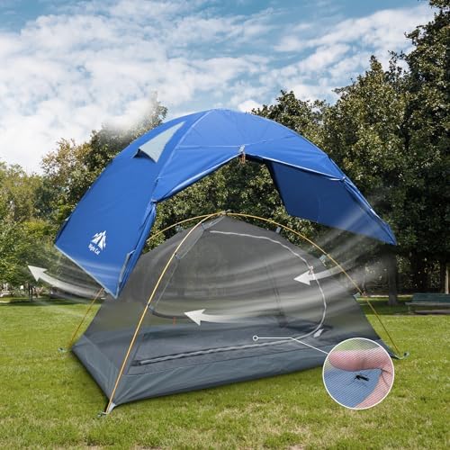 Night Cat 2-Persons Backpacking Tent: Waterproof Lightweight Camping Tent for Two People Hiking Outdoor Mountain with Aluminum Poles and Rainfly Green - Image 2