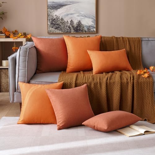 MIULEE Decorative Outdoor Pillow Covers Fall Euro 22x22 Rust - Image 5