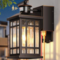Outdoor Wall Light Fixtures with GFCI Outlet, Adjustable Sensitivity Motion Sensor Outdoor Lights, Oil Rubbed Bronze Anti-Rust Outside Lighting Fixture Sconce for Patio, Garage, Waterproof by OPAXIS