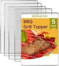 Grill Topper,5 PCS BBQ Grill Mesh Mat,14×10 Inch Mesh Baking Tray,Baking Rack Replacement Pad for Outdoor Barbecue, Camping & Picnics by Unknown