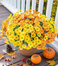 Daisy Artificial Flowers for Outdoors Summer Fall Decoration, 6 Bundles Fake Mums Silk Flowers for Outside Look Real UV Resistant Fake Plants Faux Flowers for Planter Front Door Home Indoor Porch, Mix by INSPRING