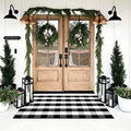 SEEKSEE Buffalo Plaid Outdoor Rug 3' x 5' Black and White Front Door Mat, Layering Rug for Porch, Washable Doormat, Cotton Area Rug for Outdoor Entrance Entryway Patio Porch Decor by SEEKSEE