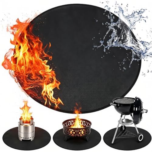 24" Round Fire Pit Mat for Solo Stove Bonfire - Fireproof Under Grill Mat for Outdoor Grill & Portable Camping Stove - Ideal Solo Stove Accessory by WelcomeToBUYSING