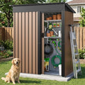 5x3 FT Metal Outdoor Storage Shed with Sliding Doors & Lock by PMEIXU