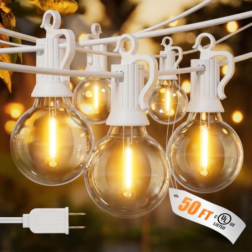 Outdoor String Lights, 50FT 25 LED Bulbs IP65 Waterproof Patio Lights by Brightown