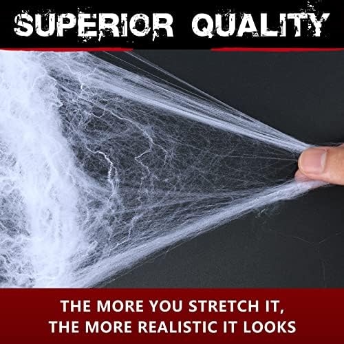 800 sqft Halloween Spider Webs Decorations with 30 Extra Fake Spiders, Super Stretchy Cobwebs for Halloween Decor Indoor and Outdoor - Image 2