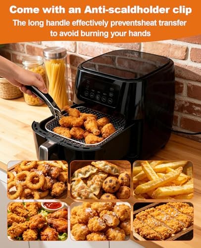 Air Fryer Accessories 9-Pcs – 8.1" Square 3-Tier Stackable Dehydrator Racks for Cosori, Instant Vortex, and Ninja Foodi Grill – 304 Stainless Steel Grill Rack Compatible with 6-8QT Air Fryer, Oven - Image 2